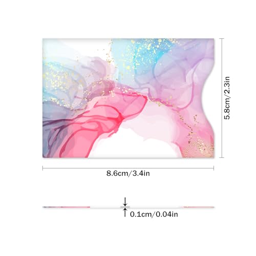 RFID Blocking Sleeves (10 RFID Blocking Sleeves, 10 Unique Designs) Identity Theft Protection Travel Case Set (Pink Marble Style - color: Pink Marble Style