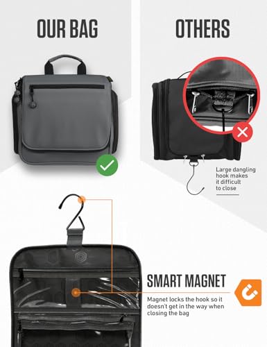 VENTURE 4TH Hanging Travel Toiletry Bag, 18 Compartments - Gray - color: Gray