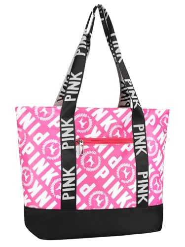 Waterproof Travel Tote Bag for Women, Beach Overnight Bag - color: Rose Red-graffiti