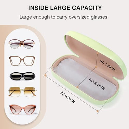 Marvolia Glasses Case Hard Shell - PU Leather Eyeglass Cases Eyeglasses Case for Sunglasses Eye Glasses Cases - color: Green, size: Standard