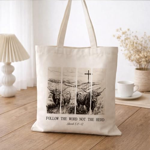 Book Lover Tote Bag with Funny Reading Quote Bag - color: Cow
