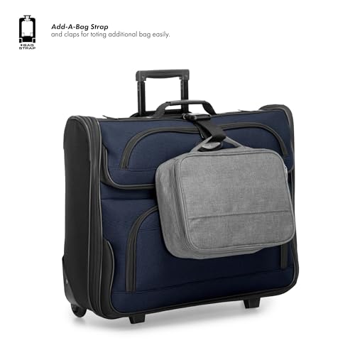 Travel Select Amsterdam Business Rolling Garment Bag, Softside Expandable Rolling 2-Wheeled Suit Carrier, Navy, One Size - color: Navy