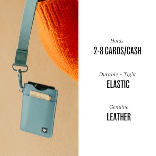 Thread Wallets Ultra Slim Minimalist Leather Card Holder Wallet (Surf Blue) - color: Surf Blue