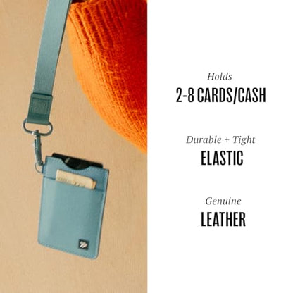 Thread Wallets Ultra Slim Minimalist Leather Card Holder Wallet (Surf Blue) - color: Surf Blue