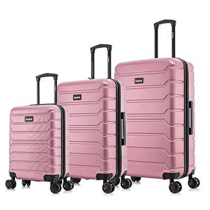 InUSA TREND Luggage with Spinner Wheels | Durable Lightweight Hardshell Suitcase,Travel sets with Handle and Trolley | (20in, 24in, 28in) 3 Piece Set | Rose Gold - color: Rose Gold, size: 3-Piece Set (Carry-on, Medium, Large)