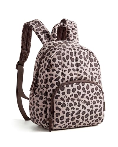 BAGSMART Mini Backpack for Women, Lightweight Puffer Backpack Purse, Quilted Casual Daypack, Water-Resistant Bookbag - color: Leopard