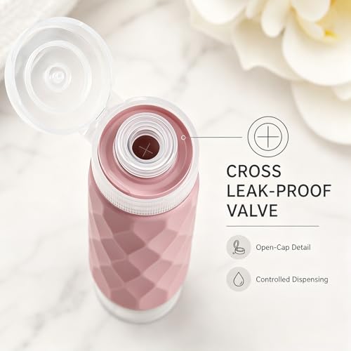 Travel Bottles for Toiletries - 4 Pack TSA Approved 3oz Portable Leak Proof Squeezable Travel Size Containers for Shampoo, Conditioner, Lotion, Skincare & Makeup, Travel Accessories with Clear Bag