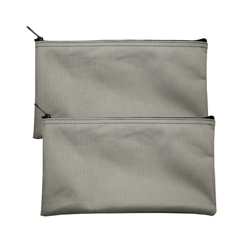 Cloth Zipper Pouch 2-Pack, Gray, 11 x 6 inches - color: Gray