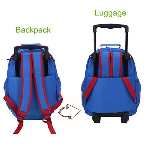 Yodo 3-Way Kids Suitcase Luggage or Toddler Rolling Backpack with wheels - color: Shark-Medium, style: Shark