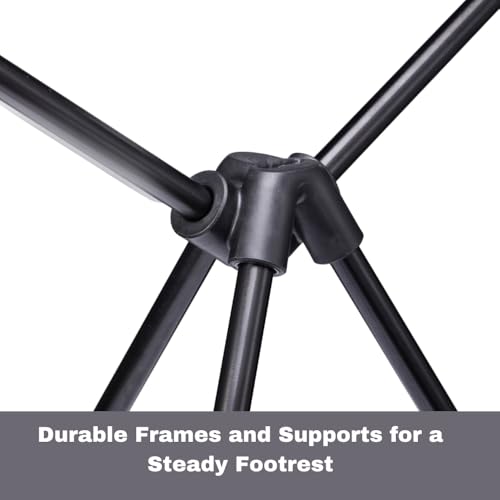 Universal Camping Chair Foot Rest - Folding Leg Rest for Outdoor, Foot Rest Under Desk at Home/Office & Foot Rest for Air Travel, Adjustable Height Sturdy Camp Footstool for Beach, Picnic, Hammock