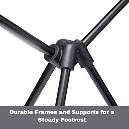 Universal Camping Chair Foot Rest - Folding Leg Rest for Outdoor, Foot Rest Under Desk at Home/Office & Foot Rest for Air Travel, Adjustable Height Sturdy Camp Footstool for Beach, Picnic, Hammock