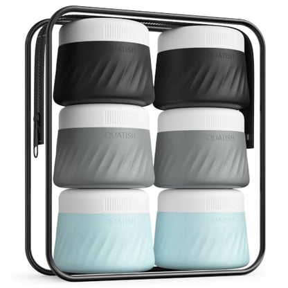 Quatish 6 Pack Travel Size Containers for Toiletries, 2oz, Grey - color: Grey, size: 2 Ounces