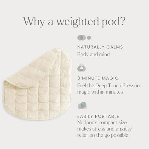 nodpod Body 6.5lb Patented Compact Weighted Blanket - color: Bone