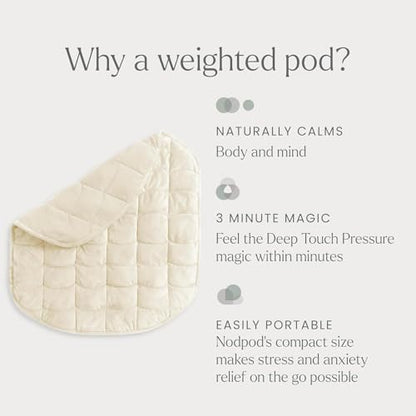 nodpod Body 6.5lb Patented Compact Weighted Blanket - color: Bone