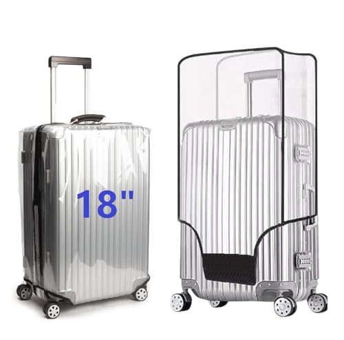 Clear PVC Suitcase Cover Protectors Transparent Luggage Covers Waterproof Wheeled Suitcase Dust Dustproof Travel Luggage Sleeve Protector (18") - size: 18"