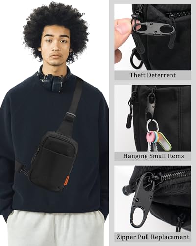 Peicees Sling Bag for Men Small Crossbody Bag Anti Theft Travel Pack - color: Light Grey