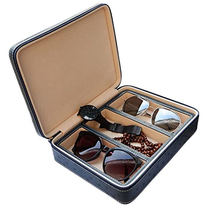 Beaufort 3-Slot PU Leather Eyeglasses Storage Box for Women & Men