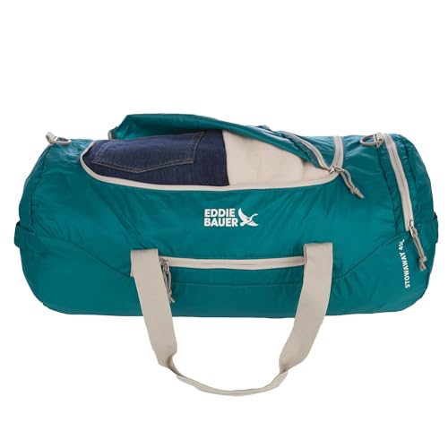 Eddie Bauer Stowaway Packable Duffel Bag| Travel | Foldable | Lightweight | Durable | Ripstop Polyester | 23" Length | 45L Capacity - Deep Sea - color: Deep Sea