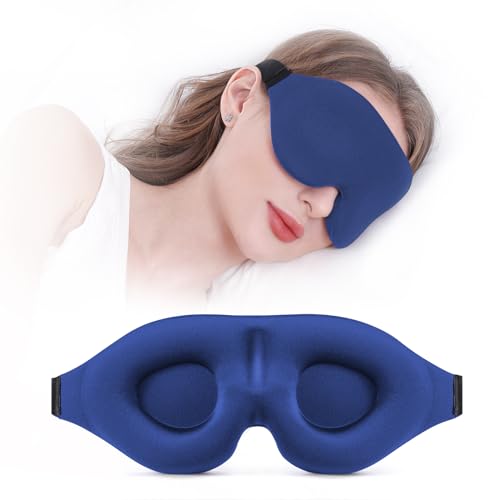YIVIEW Sleep Mask for Side Sleeper, Light Blocking Zero Pressure Blindfold - color: Blue