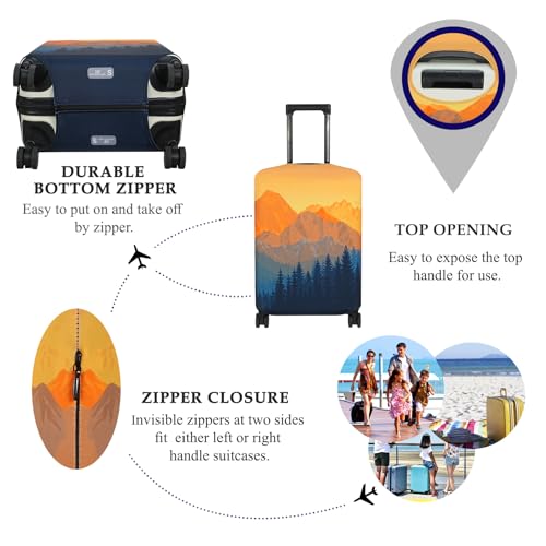 Explore Land Luggage Cover Fits 18-22 inch Case (Amber Mountains, S) - color: Amber Mountains, size: S