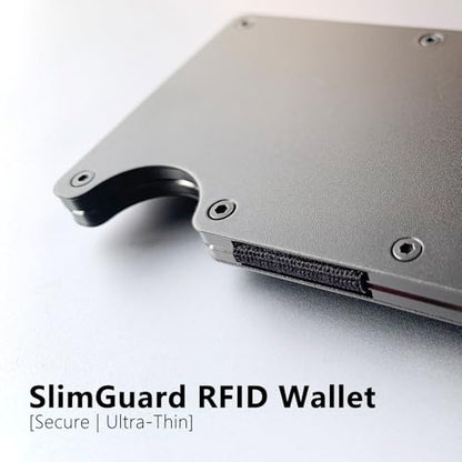 Slim Metal Wallet for Men – RFID Blocking Credit Card Holder, Minimalist Aluminum Wallet, Durable Front Pocket Wallet, Great Gift for Men