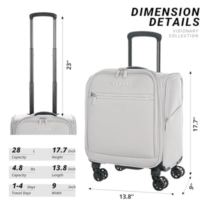 Verage Underseat Carry On Luggage with Wheels,14.5-Inch,Cloud Gray - color: Cloud Gray, size: 14.5-Inch Plus Underseat