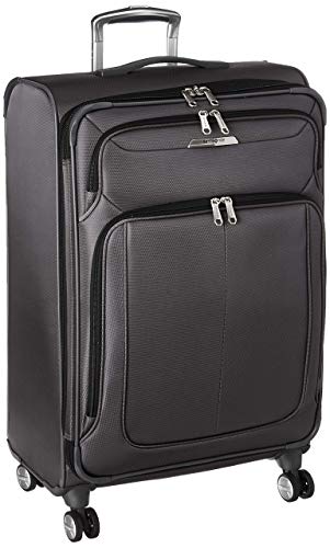 Samsonite Solyte DLX Softside Expandable Luggage with Spinner Wheels, Mineral Grey, Checked-Medium 25-Inch - color: Mineral Grey, size: Checked-Medium 25-Inch