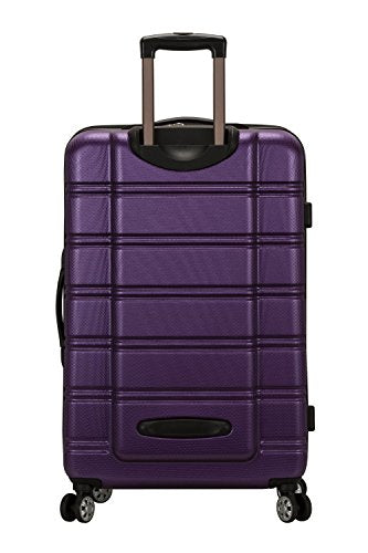Rockland Melbourne Hardside Expandable Spinner Wheel Luggage, Checked Large 28", Purple - color: Purple, size: Checked Large 28"
