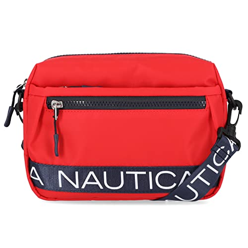 Nautica Nylon Bean crossbody/Belt Bag adjustable shoulder strap - color: Red