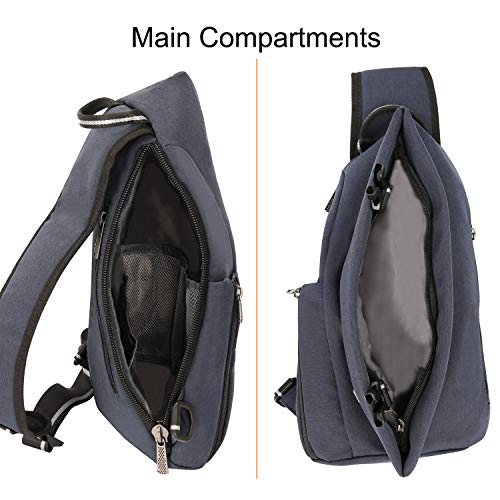 Sling Bag Small Backpack Crossbody Shoulder Bag Sling Pack - color: B-navy