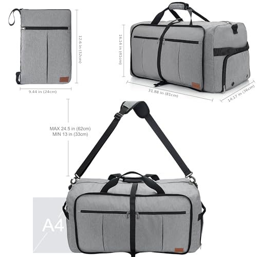 120L Foldable Collapsible Waterproof Travel Duffle Bag for Men and Women - color: Gray, size: 120L