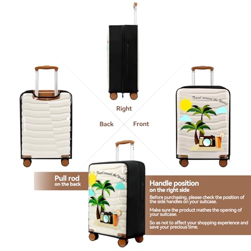 Clear PVC Suitcase Cover Protectors 20 Inch Luggage Covers - color: Coconut Tree-20 inches