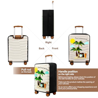 Clear PVC Suitcase Cover Protectors 20 Inch Luggage Covers - color: Coconut Tree-20 inches