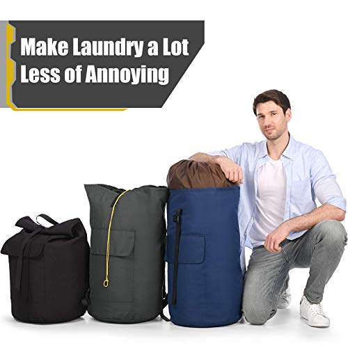 Backpack Laundry Bag, 115L Heavy Duty Extra Large College Laundry Backpack, Dirty Clothes Bag with Shoulder Straps, Laundry Hamper Bag with Drawstring Closure for College Dorm, Apartment Charcoal grey - color: Charcoal grey