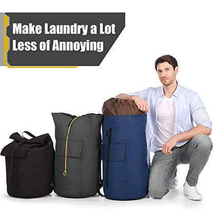 Backpack Laundry Bag, 115L Heavy Duty Extra Large College Laundry Backpack, Dirty Clothes Bag with Shoulder Straps, Laundry Hamper Bag with Drawstring Closure for College Dorm, Apartment Charcoal grey - color: Charcoal grey