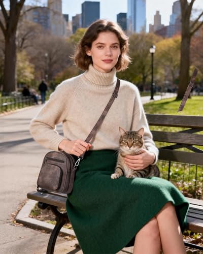 FADEON Small Purses for Women Crossbody Bags, RFID Anti-Theft 4 Card Slots - color: Coffee Brown Retro Style