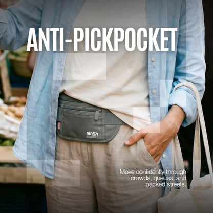 NASA Money Belt with RFID-Secured Passport Protection (Stellar Blue) - color: Stellar Blue