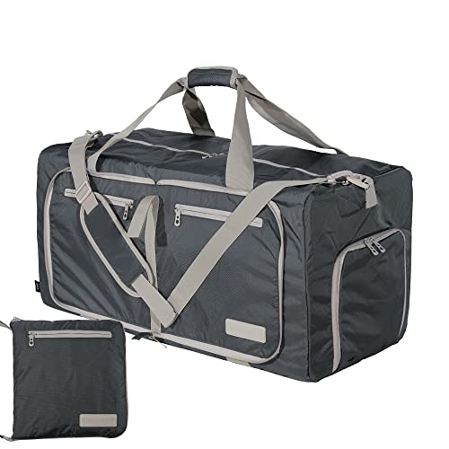 LEGEND 80L Foldable Duffle Bag With Shoe Compartment - Dark Gray - color: Dark Gray, size: 80L