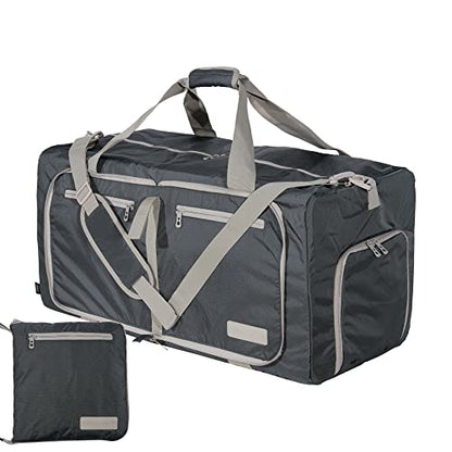LEGEND 80L Foldable Duffle Bag With Shoe Compartment - Dark Gray - color: Dark Gray, size: 80L
