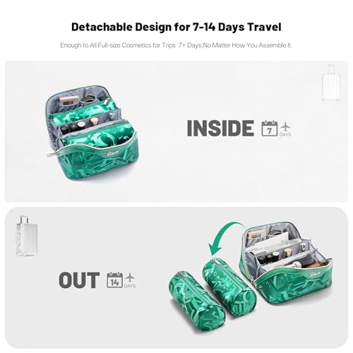 BOYATU Makeup Bag, Makeup Organizer, Toiletry Travel Bag for Women - Green - color: D-1-Green