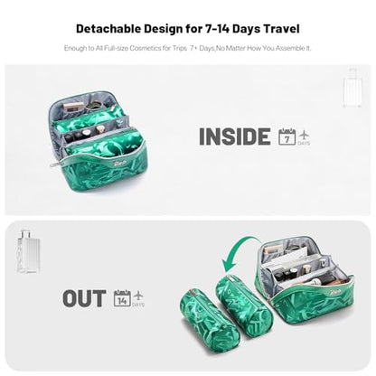 BOYATU Makeup Bag, Makeup Organizer, Toiletry Travel Bag for Women - Green - color: D-1-Green