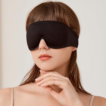 Sleep Eye Mask for Petite Face Small Head, Strapless Eye Mask, Non-Adjust - color: Eclipse_buckle Free