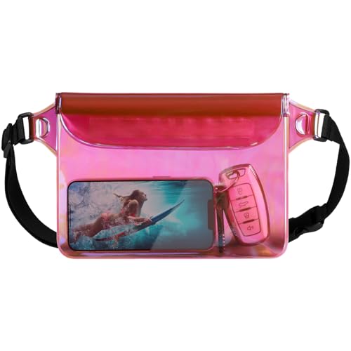 F-color Waterproof Fanny Pack - Waterproof Pouch, Beach Cruise Essentials - color: 1 Pack,Pink