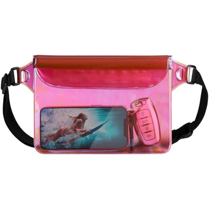 F-color Waterproof Fanny Pack - Waterproof Pouch, Beach Cruise Essentials - color: 1 Pack,Pink