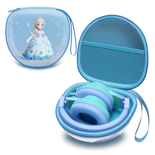 Kids Headphones Case for Folding Headphone, Light Blue(Case Only) - color: Snow Princess Blue