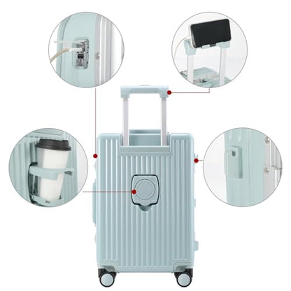 20" Carry-On with Front Pocket, USB Port & TSA Lock - color: Blue