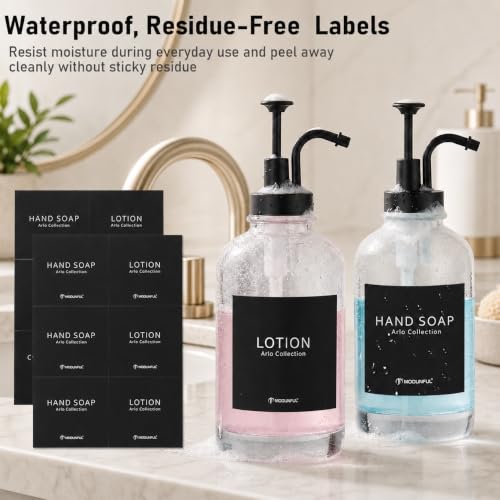Kitchen Soap Dispenser Set of 2, 16.9 oz Glass, Black Stainless Steel Pump - color: Dm2648-black