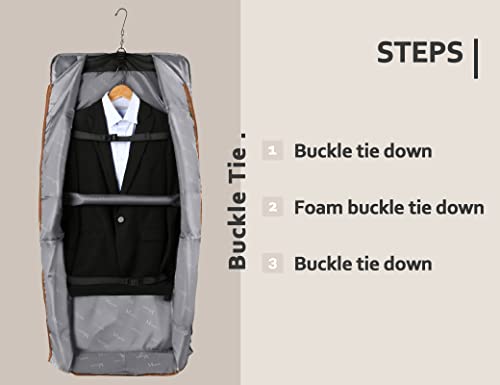 MATEIN Suit Carry On Garment Bag for Travel, Suit Bag with Adjustable Strap - color: Black Stripe