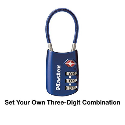 Master Lock TSA Approved Combination Luggage Lock, Blue 2-Pack 4688BLUEC2 - color: Blue, size: 2 Pack