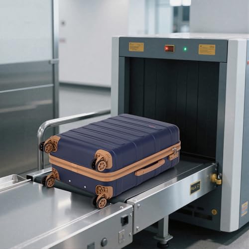 Cobens Luggage Sets 5 Piece, Suitcase with Wheels, 20/24/28inch, DarkBlue - color: DarkBlue